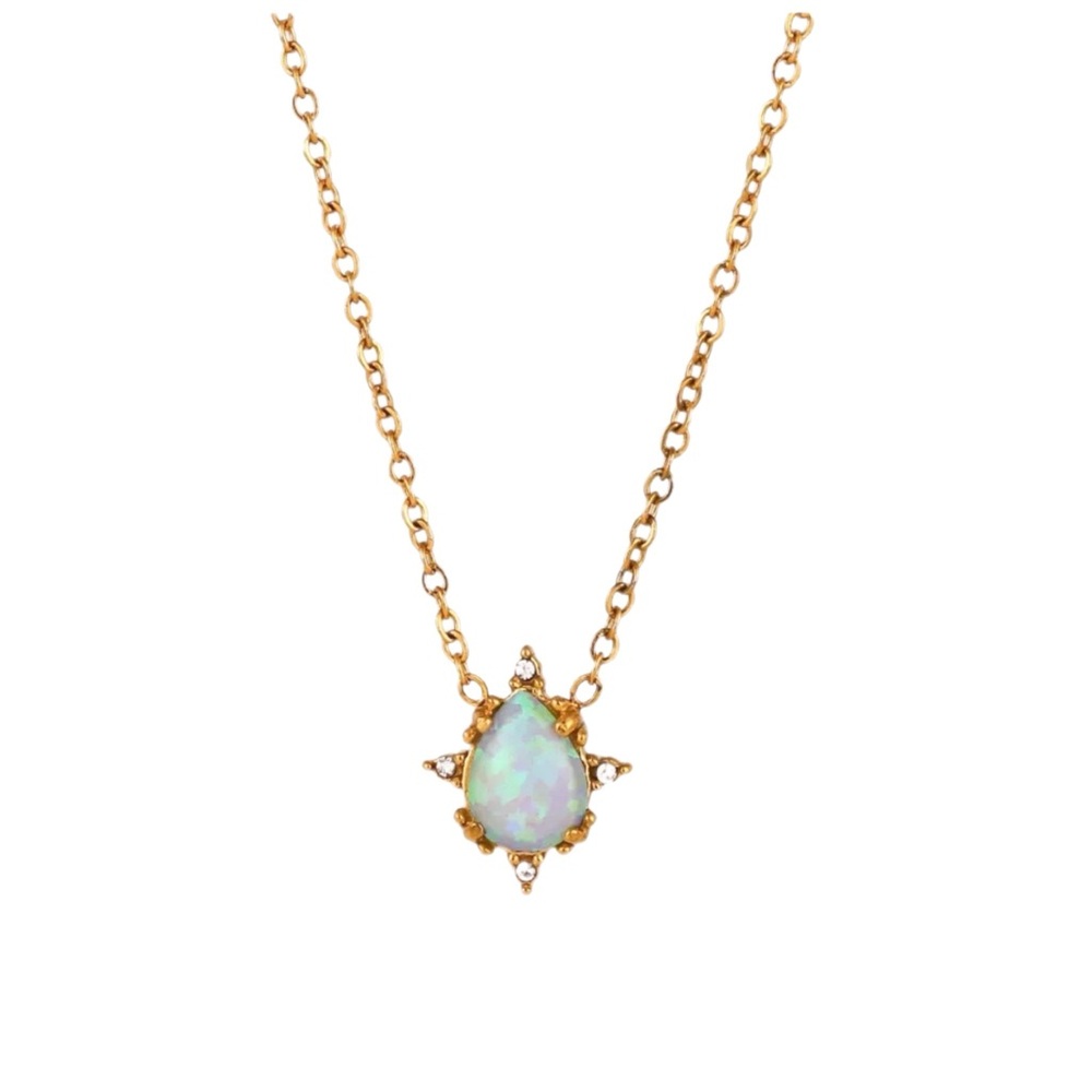 Tarnish Free Necklace Calypso Opal Teardrop